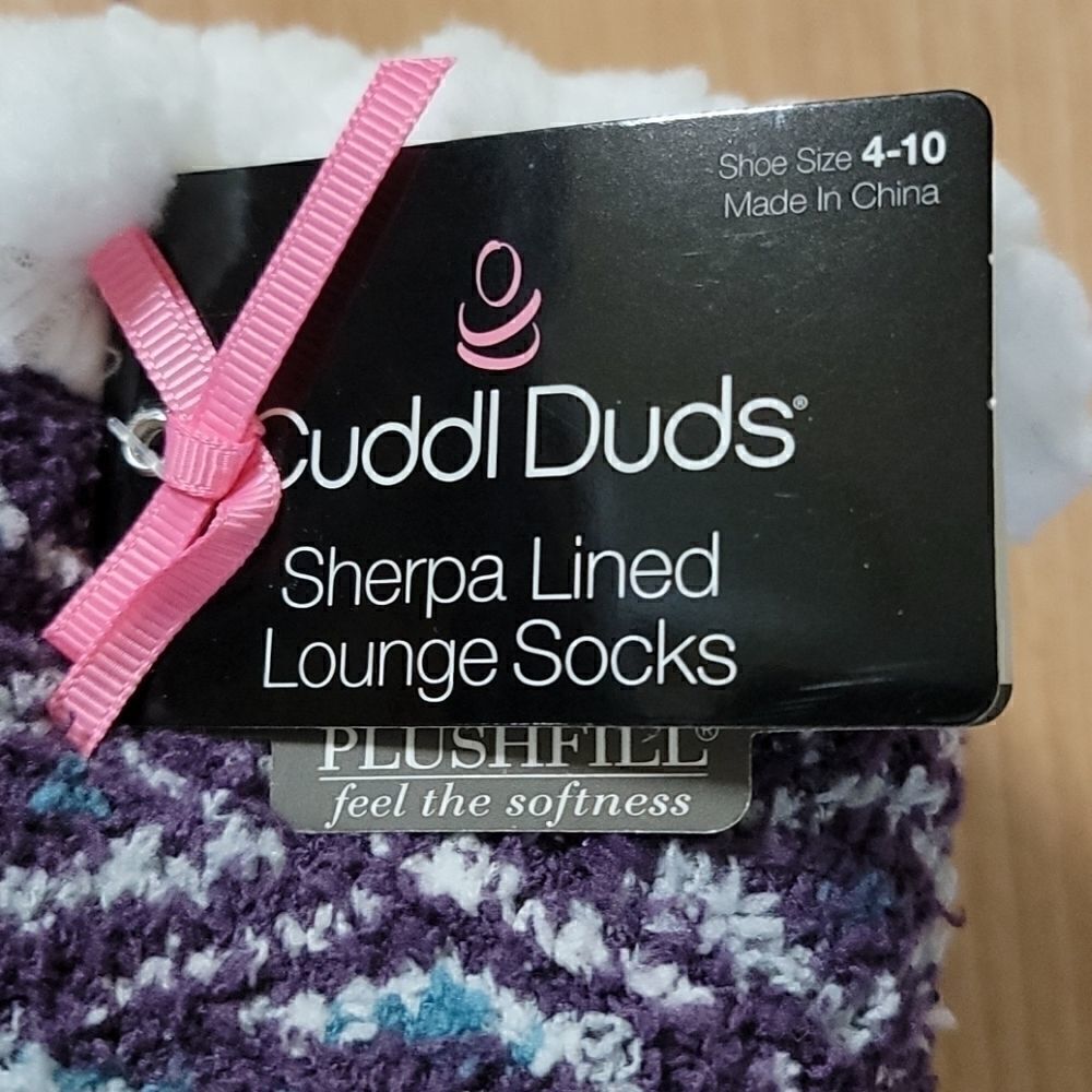 NWTâCUDDLâDUDSÂ SHERPA-LINEDâLOUNGEâSOCKS - Picture 2 of 5